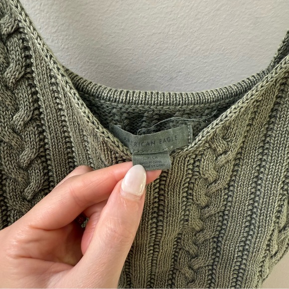 American Eagle Green Crochet Cami - Picture 3 of 7